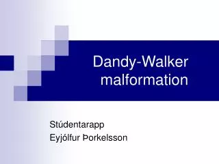 dandy walker malformation