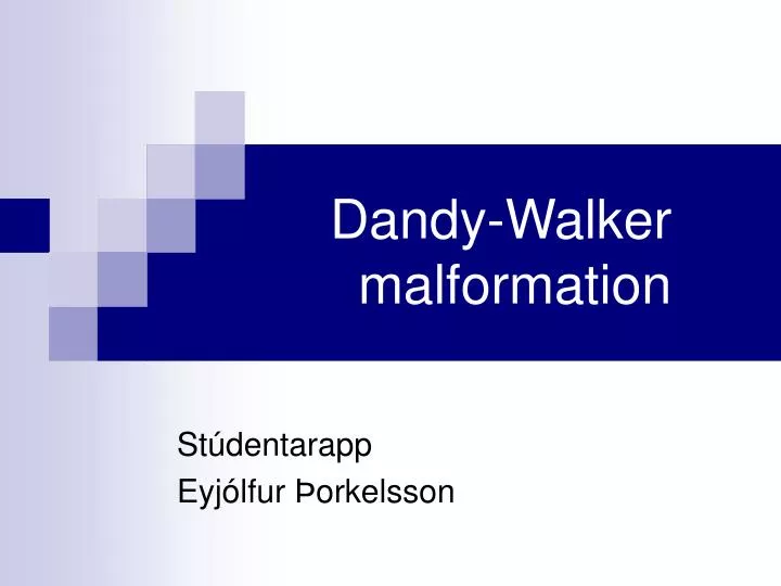 dandy walker malformation