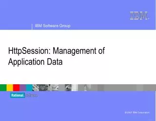 HttpSession: Management of Application Data