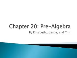 Chapter 20: Pre-Algebra