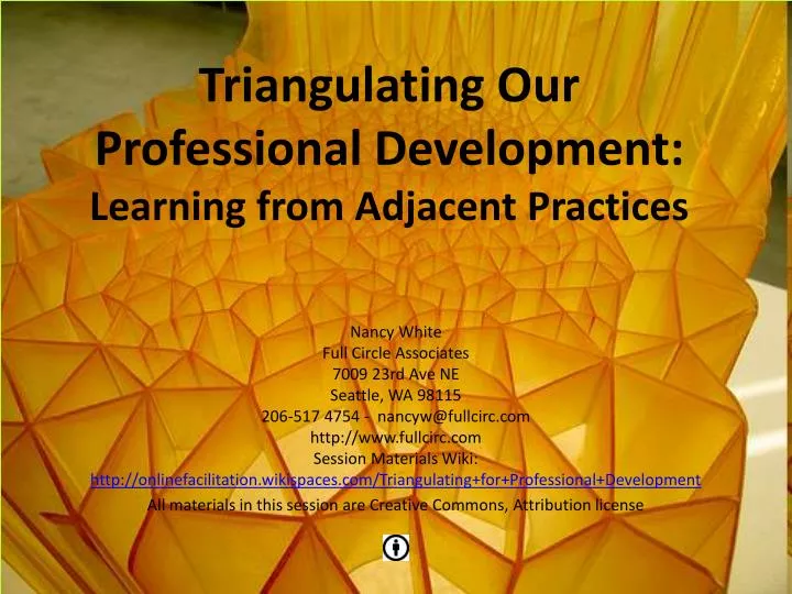 triangulating our professional development learning from adjacent practices