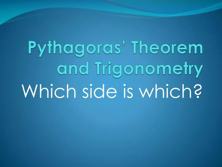 pythagoras theorem and trigonometry