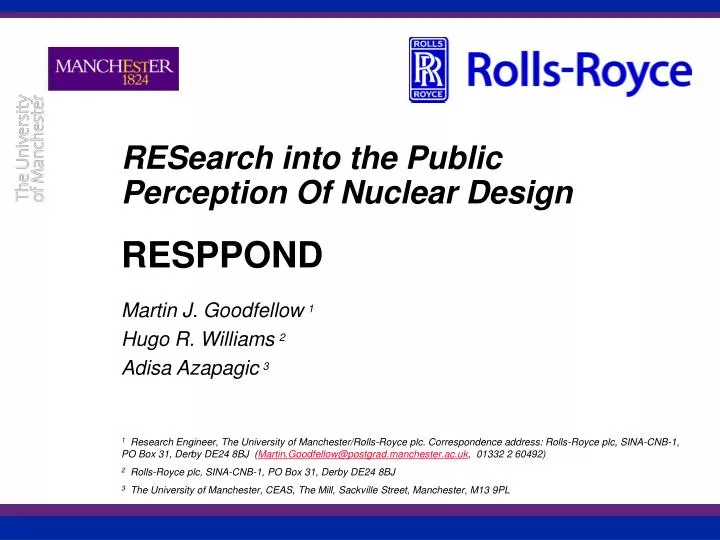 research into the public perception of nuclear design resppond