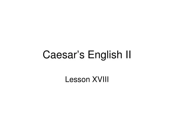 caesar s english ii