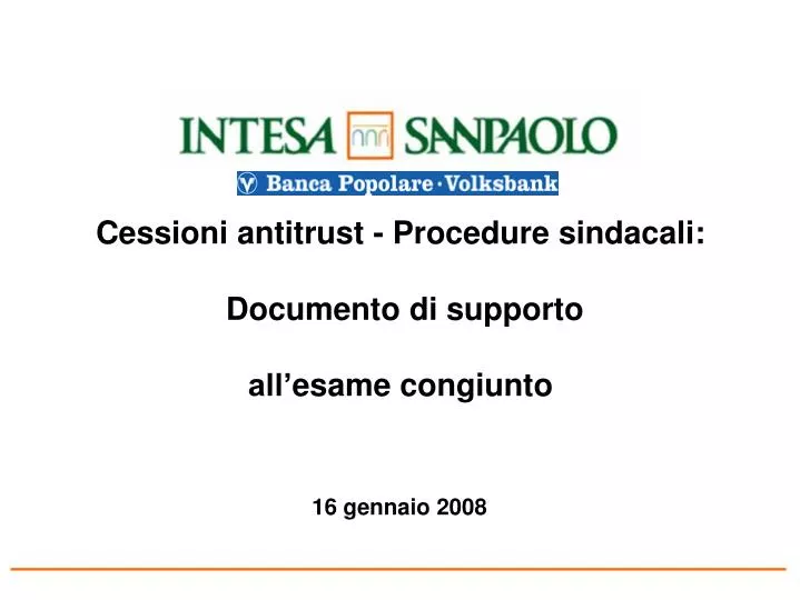 cessioni antitrust procedure sindacali documento di supporto all esame congiunto