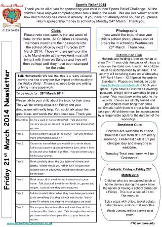 Roe Lee Park School Newsletter July 2007