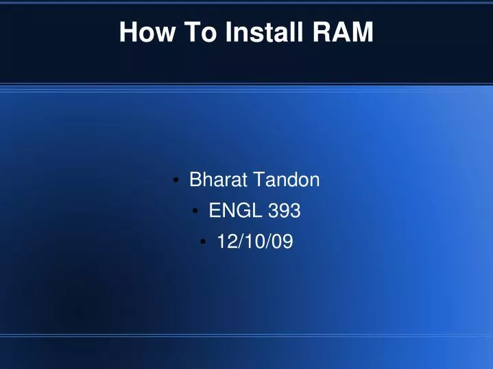 how to install ram