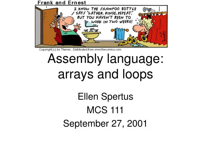 assembly language arrays and loops