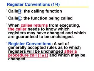 Register Conventions (1/4)
