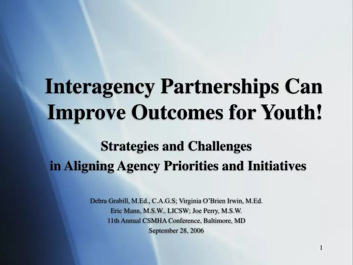 interagency partnerships can improve outcomes for youth