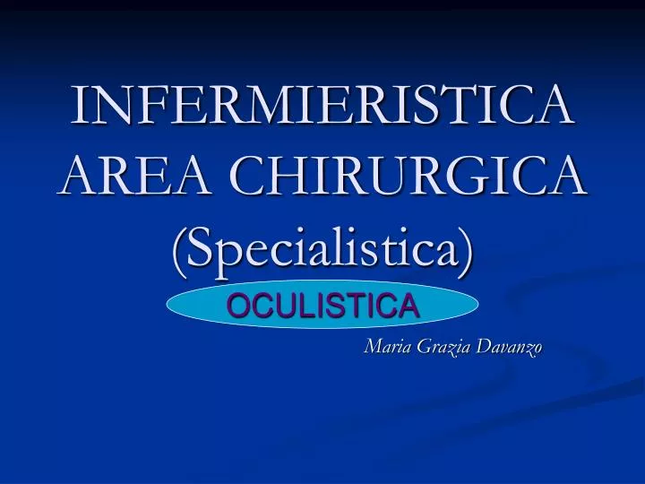 infermieristica area chirurgica specialistica