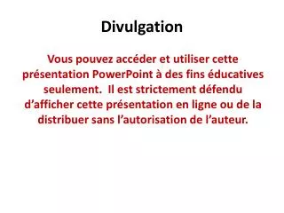 divulgation