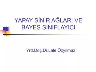 yapay s n r a lari ve bayes siniflayici