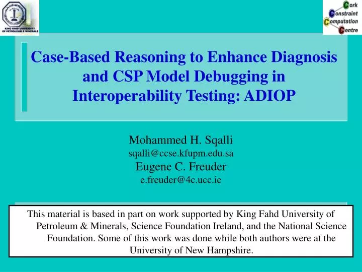 case based reasoning to enhance diagnosis and csp model debugging in interoperability testing adiop