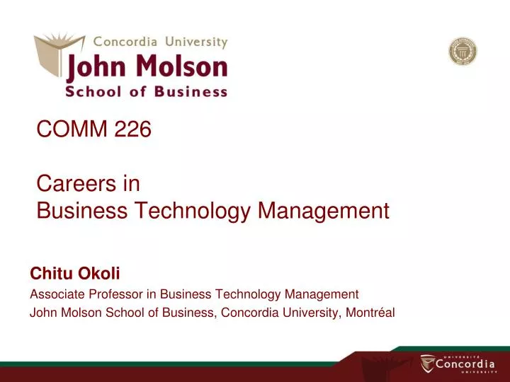 comm 226 careers in business technology management