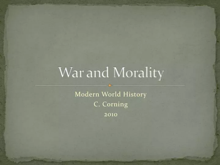 war and morality