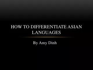 How to differentiate Asian Languages