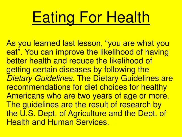 eating for health