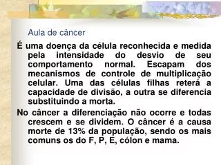 aula de c ncer