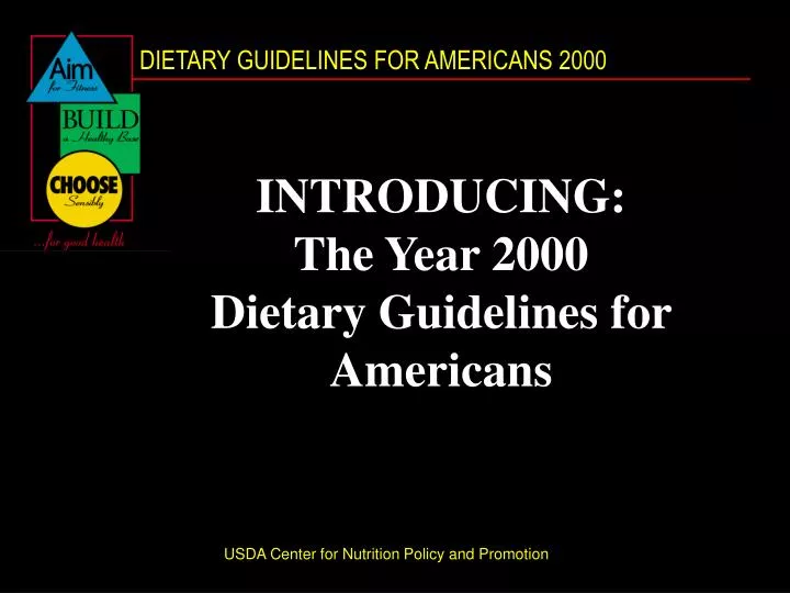 introducing the year 2000 dietary guidelines for americans