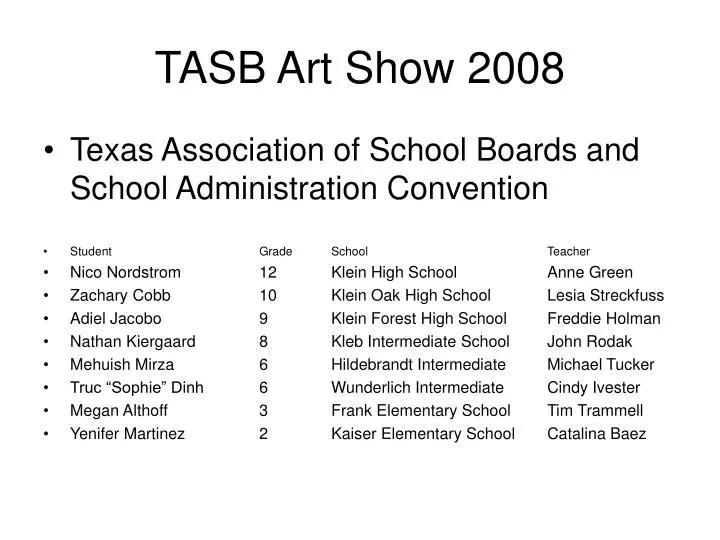 tasb art show 2008