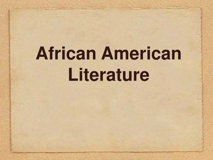 african american literature