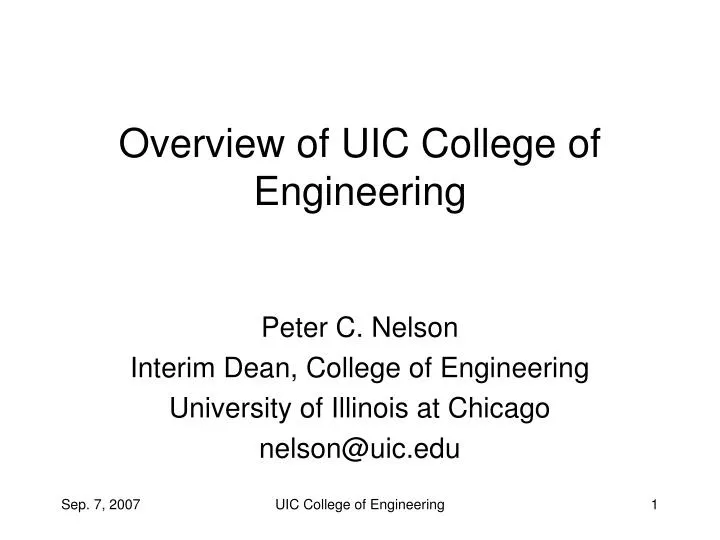 overview of uic college of engineering