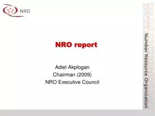 NRO report