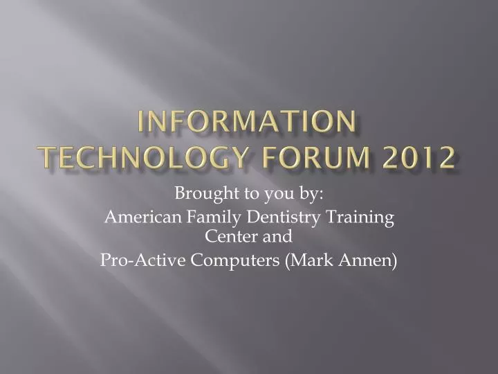 information technology forum 2012