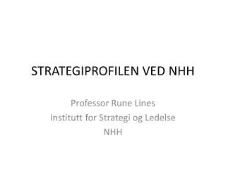strategiprofilen ved nhh