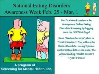National Eating Disorders Awareness Week Feb. 25 - Mar. 1