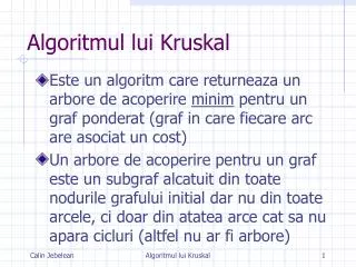 algoritmul lui kruskal