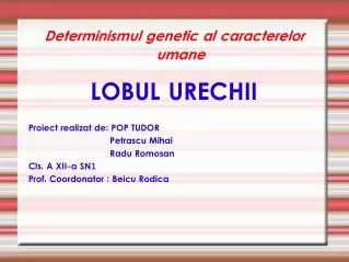 determinismul genetic al caracterelor umane