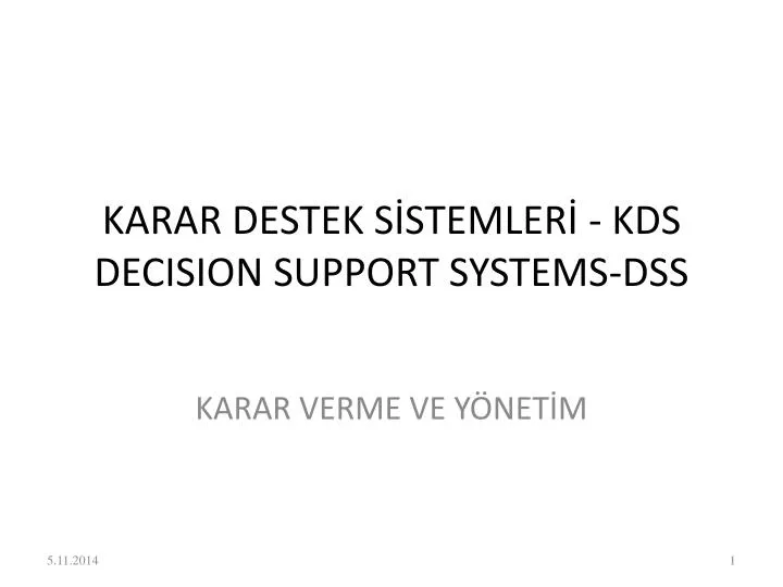 karar destek s stemler kds decision support systems dss