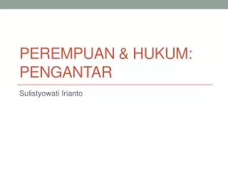 perempuan hukum pengantar