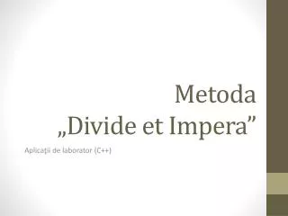 metoda divide et impera