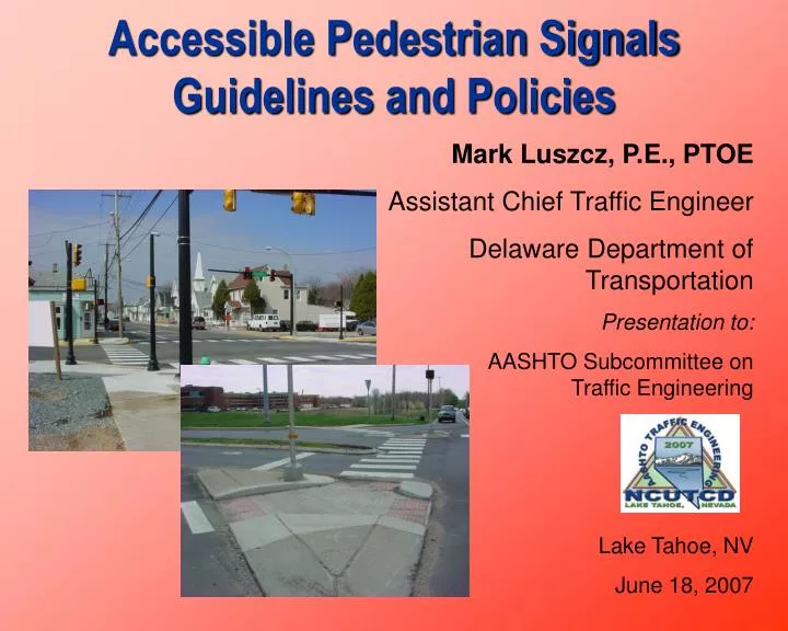 accessible pedestrian signals guidelines and policies