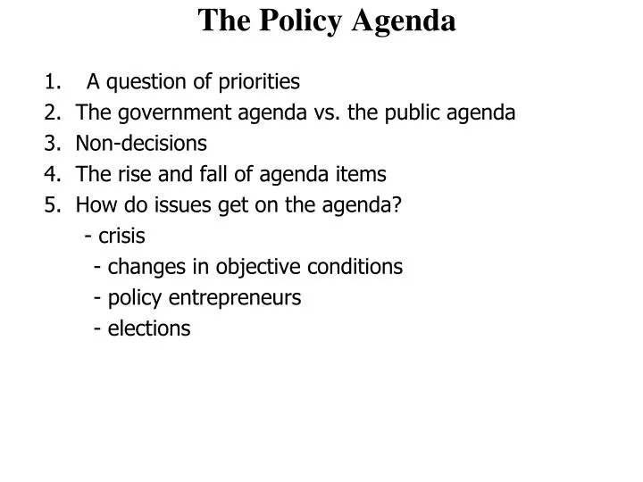 the policy agenda