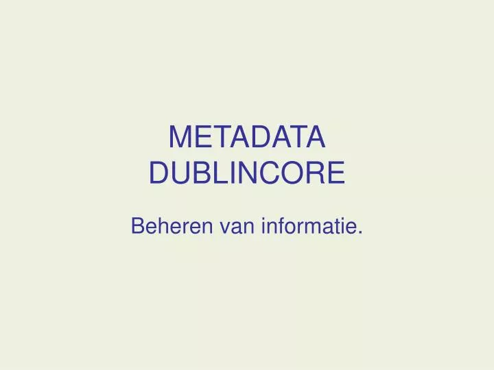 metadata dublincore
