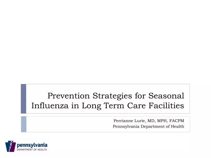 prevention strategies for seasonal influenza in long term care facilities