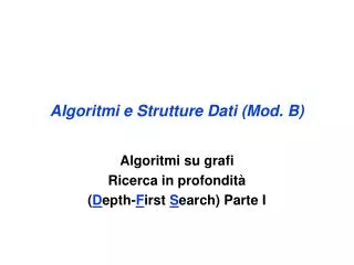 algoritmi e struttur e dati mod b