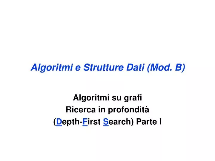 algoritmi e struttur e dati mod b