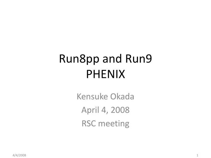 run8pp and run9 phenix