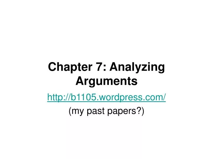 chapter 7 analyzing arguments