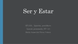 ser y estar