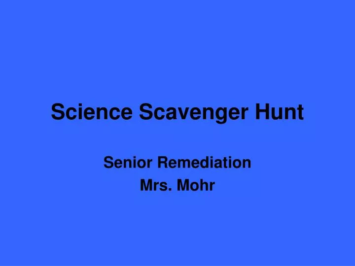 science scavenger hunt