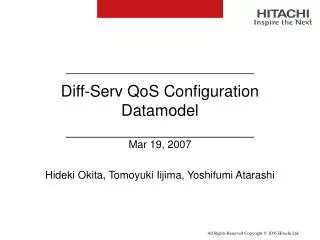 Diff-Serv QoS Configuration Datamodel