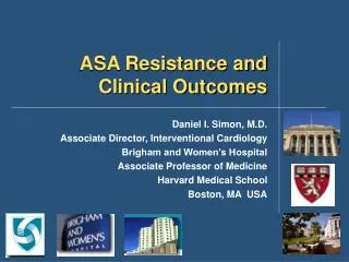 ASA Resistance and Clinical Outcomes