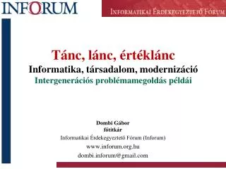 t nc l nc rt kl nc informatika t rsadalom moderniz ci intergener ci s probl mamegold s p ld i