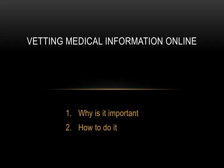 vetting medical information online